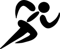 A drawing of a stick figure in a pose that shows that it is running